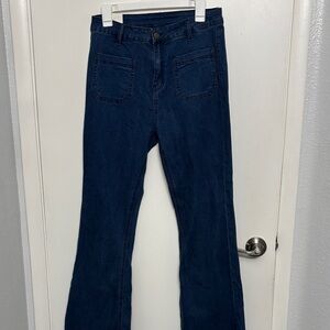 Classic Dark Blue Flare Jeans